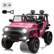 Ktaxon 24V Ride On Car for Kids, 2 XL Seater Electric Car, 2WD/4WD Switch Ride On Toy w/Parent Remote Control-Pink